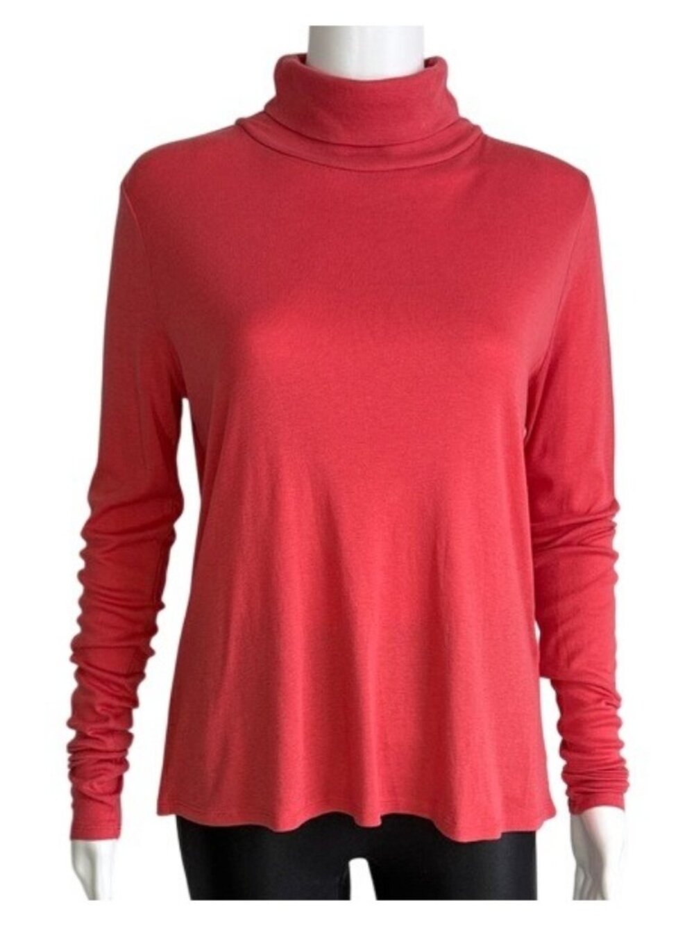 Eileen Fisher Organic Cotton Lyocell Turtleneck Top – Size XS